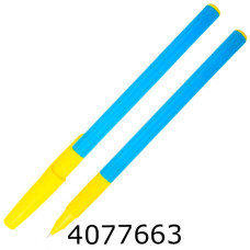 Ручка кульк. Economix NATION 07 мм жовто/блакитний корпус синя (50) E10267