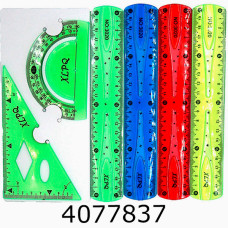 Набір лінійок силікон. 3 предм.угольнік+транспортир+лінійка 20см (12) 110246_20