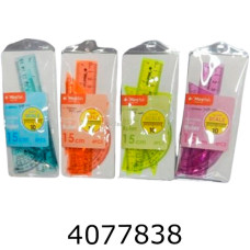 Набір лінійок силікон. 4 предм.2угольніка+транспортир+лінійка 15см (30) 3179DSCN