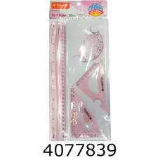 Набір лінійок силікон. 4 предм.2угольніка+транспортир+лінійка 30см (24) 3174DSCN
