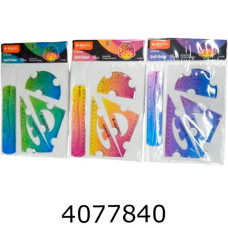 Набір лінійок силікон. 4 предм.2угольніка+транспортир+лінійка 15см (24) 3175DSCN