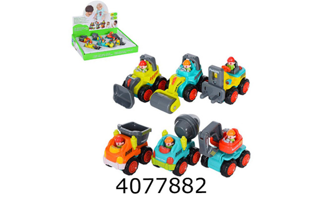 Будтехніка HOLA в дисплеї. рухомі деталі  6 видів 8см ціна за 6шт (12) 3116C-HL