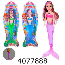 Лялька Русалка на листі. світло 3 види 28см (144) BY67-908