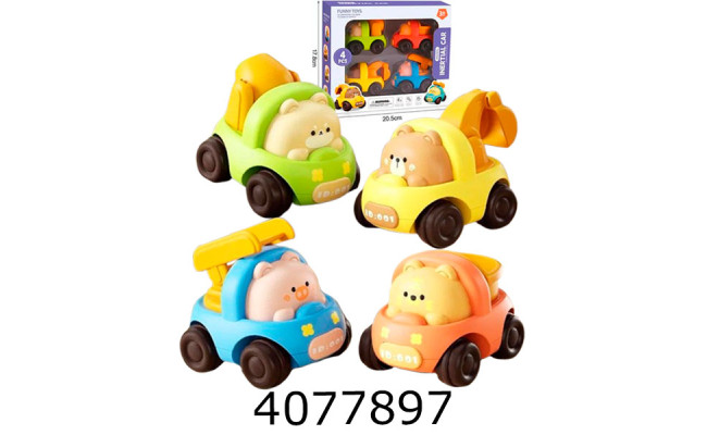 Набір машинок 4шт/8см. інерц. в коробці 2 види 20.5*18*65см (36/72) TF604-6