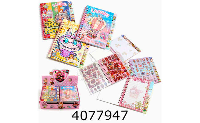 Блокнот дитячий з наліпками румбокс Лабубу (24) vdd k0141