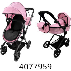 Візочок метал. для ляльки 2в1з сумкою CARRELLO ALFA PINK 51*15.5*39.5см (1) 9707B+BAG PINK