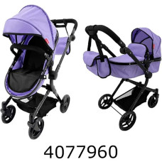 Візочок метал. для ляльки 2в1з сумкою CARRELLO ALFA Purple 51*15.5*39.5см (1) 9707B+BAGPurple