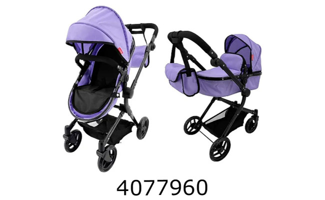 Візочок метал. для ляльки 2в1з сумкою CARRELLO ALFA Purple 51*15.5*39.5см (1) 9707B+BAGPurple