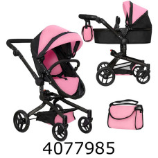 Візочок метал. для ляльки 2в1з сумкою CARRELLO FORTUNA 54.5*14.5*38.5см (1) 9695B+BAG PINK