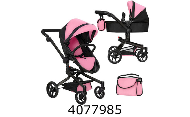 Візочок метал. для ляльки 2в1з сумкою CARRELLO FORTUNA 54.5*14.5*38.5см (1) 9695B+BAG PINK
