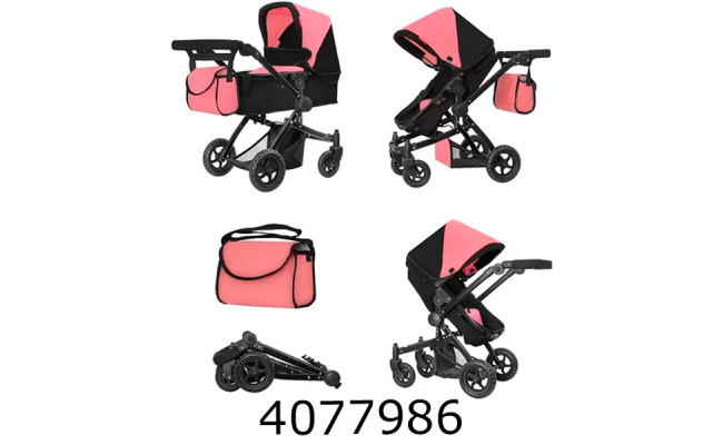 Візочок метал. для ляльки 2в1з сумкою CARRELLO MAESTRO 45*14.5*38см (1) 9651B+BAG PINK