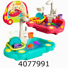 Мийка з посудом та овочами.батар.вода 2 кол.корол. 33*7*26см (24/48) CB-511D