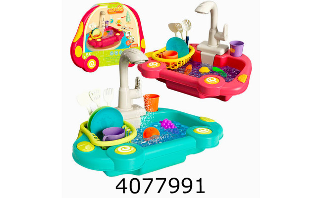 Мийка з посудом та овочами.батар.вода 2 кол.корол. 33*7*26см (24/48) CB-511D