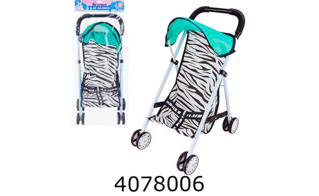 Візочок метал. для ляльки з козирком р-р візочка  (1) 935-9