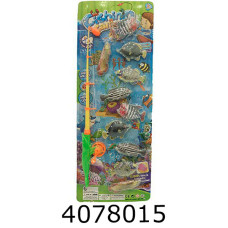 Риболовля 1 вудочка 10 рибок на листі 22*58*5см (60/120) 755B