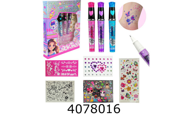 Косметика наліпки тату.стрази 20*30см (12) UKR2406