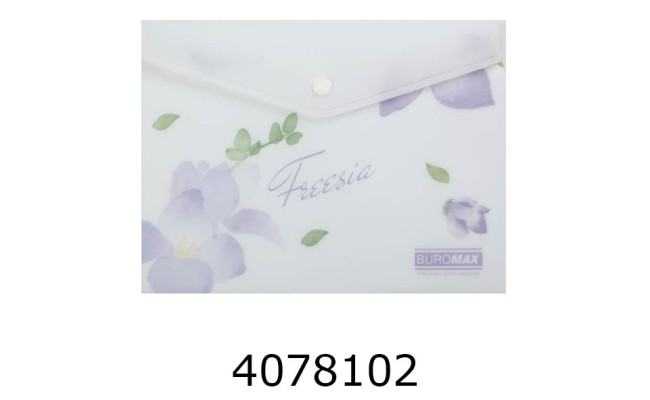 Папка конверт на кнопці A5 Buromax ARABESKI мат. пластик бузковий (12) BM.3919-26