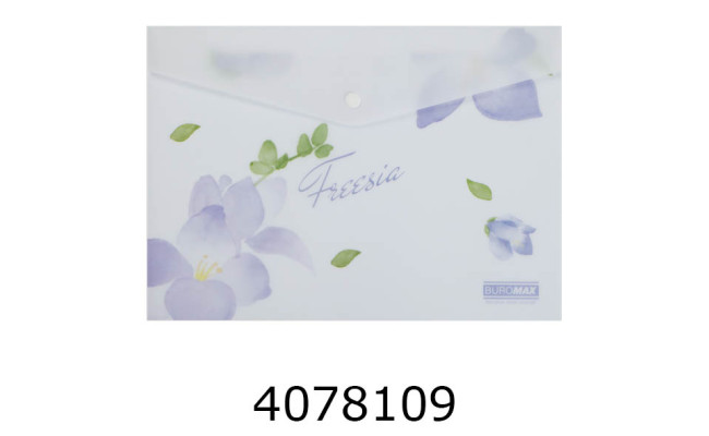 Папка конверт на кнопці A4 Buromax ARABESKI мат. пластик бузковий (12) BM.3943-26