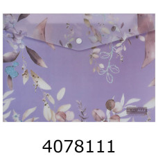 Папка конверт на кнопці A4 Buromax ARABESKI мат. пластик сливовий(12) BM.3943-48