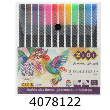 Лінер ZiBi набір 12 шт. 12кол. двостор. лайнер+браш KIDS Line (12) ZB.2851