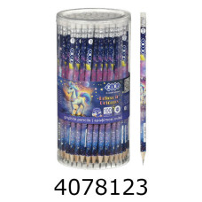 Олівець графіт. ZiBi UNICORN HB з гумкою тубус (100) ZB.2326