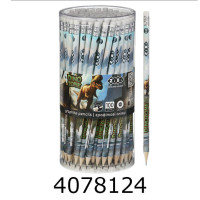 Олівець графіт. ZiBi DINO HB, з гумкою, тубус (100) ZB.2325