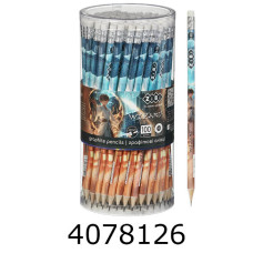 Олівець графіт. ZiBi ANIME HB з гумкою тубус (100) ZB.2324