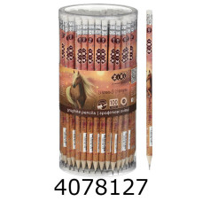 Олівець графіт. ZiBi HORSES HB з гумкою тубус (100) ZB.2323