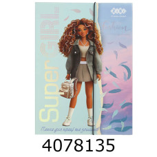 Папка для ручної праці та зошитів на гумках А4 SUPER GIRL KIDS Line (5) ZB.14940-39