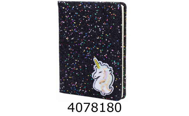 Блокнот А5 з блискітками 80 арк. лінія крем. папір MX26294