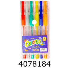 Ручка гелева в наборі 6шт. прозорий 74-9 (1/24/384) 023180Л Ручка гелева в наборі 6шт. прозорий 74-9 (1/24/384) 023180Л