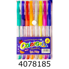 Ручка гелева в наборі 8 шт. прозорий 74-10 (18/288) 023181Л Ручка гелева в наборі 8 шт. прозорий 74-10 (18/288) 023181Л