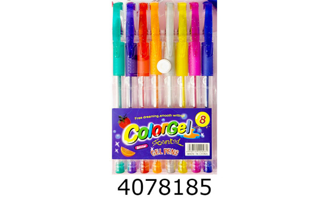 Ручка гелева в наборі 8 шт. прозорий 74-10 (18/288) 023181Л