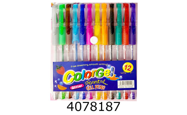 Ручка гелева в наборі 12 шт. прозорий 74-12 (12/192) 023183Л