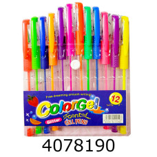 Ручка гелева в наборі 12 шт. неон 009-1274-20 (12/192) 023189Л Ручка гелева в наборі 12 шт. неон 009-1274-20 (12/192) 023189Л
