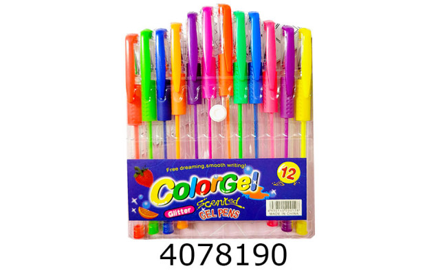 Ручка гелева в наборі 12 шт. неон 009-1274-20 (12/192) 023189Л