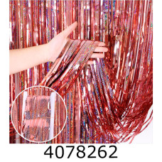 Шторка фольгована для фотозони Блискуча персикова MR-22-357