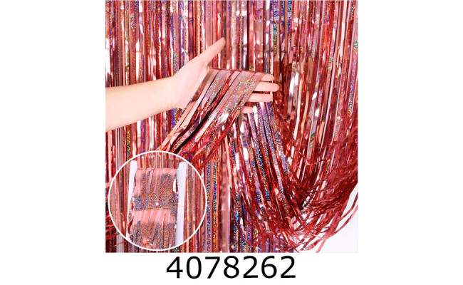 Шторка фольгована для фотозони Блискуча персикова MR-22-357