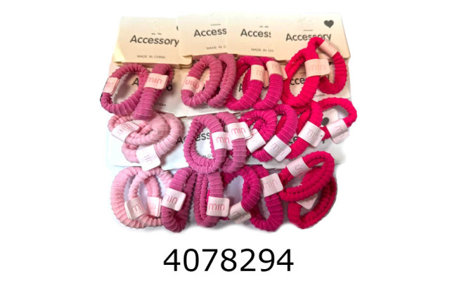 Резинка для волосся ціна за 24 шт 12* 2 шт на планшетці 5см рожеві