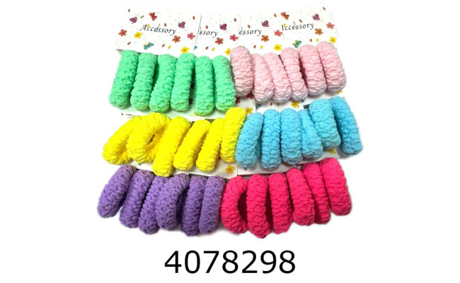 Резинка для волосся ціна за 36 шт12*3 шт на планшетці 4 см кольор неон велюр