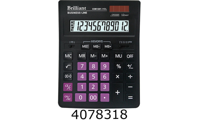 Калькулятор Brilliant CDB1201-VOL 12 розрядів 8853640