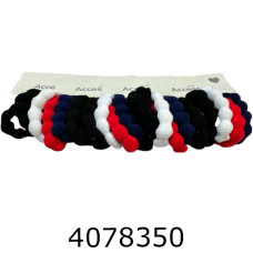 Резинка для волосся ціна за 60 шт 12*5 шт на планшеті 6см велюр червоні чорні білі