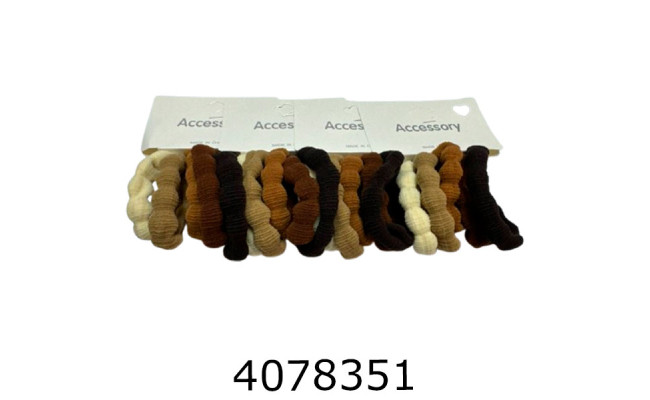 Резинка для волосся ціна за 60 шт 12*5 шт на планшеті 6см велюр коричневі