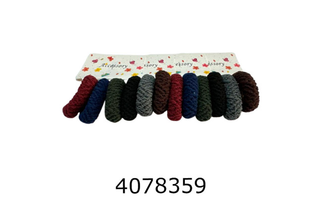 Резинка для волосся ціна за 36 шт12*3 шт на планшетці 4 см темні велюр