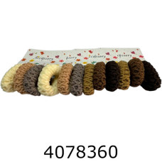 Резинка для волосся ціна за 36 шт12*3 шт на планшетці 4 см коричневі велюр