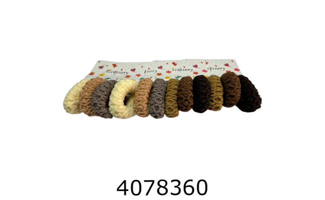 Резинка для волосся ціна за 36 шт12*3 шт на планшетці 4 см коричневі велюр