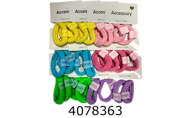 Резинка для волосся ціна за 24 шт 12* 2 шт на планшетці 5см неон