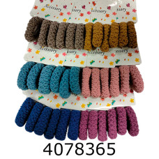 Резинка для волосся ціна за 36 шт12*3 шт на планшетці 4 см темні з блакитною велюр