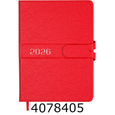 Щоденник А5 дат.2026 Buromax BELLE 288 стр. червоний на магніті BM.21103-05
