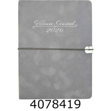 Щоденник А5 дат. 2026р. Buromax  VELOUR шт. шкіра світло-сірий (20) BM.2134-20